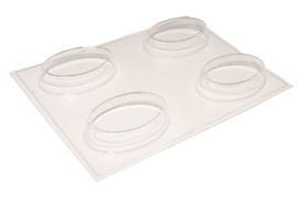  - SALE - Soap mold - oval - guest soap -  4 units - ZMP029