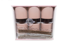 - NIEUW - Glazen fles + stokjes voor parfum - roze - 60 ml - set 6 stuks - RES14