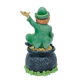 Leprechaun on Pot of Gold H15,5cm Jim Shore 6012263 Ierse Elf , retired item