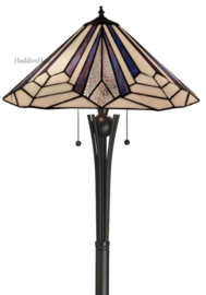 7874-TG08FB * Vloerlamp H160cm met Tiffany kap Ø45cm Astoria Blue