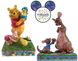 Winnie The Pooh en Piglet & Kanga en Roo - Set van 2 Jim Shore beelden *