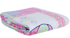 Kinderbedsprei Q167 Clayre & Eef 140x220 cm patchwork-style beddesprei voor kinderen