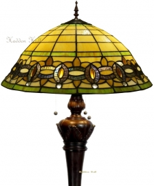 5804 9459  * Vloerlamp Tiffany   Bolling in de voet  Olive laatste exemplaren