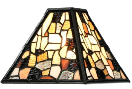 7791 ' Hanglamp Zwart B90cm met 3 Tiffany kappen 21x21cm Falling Water