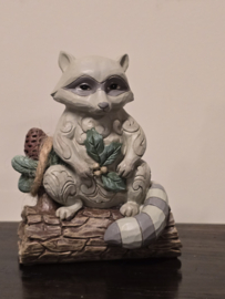 White Woodland Mini RacoonH10cm   Racoon Jim Shore