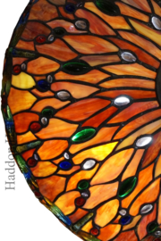 5466 * Hanglamp Tiffany Ø45cm Red Glass Dragonfly