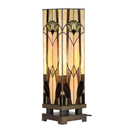 6323 *Tafellamp Tiffany H54cm 15x15cm Windlicht model Durham