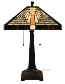 8253 Tafellamp H55cm met Tiffany kap 36x36cm Ray of Light