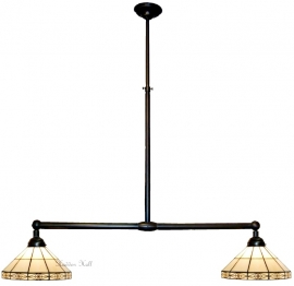 3087 *Hanglamp B90cm met 2 Tiffany kapjes Ø32cm Serenity