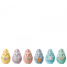 Bunny Eggs - Set van 6 in Doos  handpainted Jim Shore 6006227 * retired