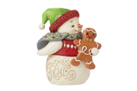 Snowman Mini with Gingerbread Man * H9cm Jim Shore 6015464 
