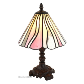 6193 Tafellamp H34cm met Tiffany kap Ø20cm Pink Wave