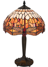 5204 Tafellamp Tiffany H46cm Ø31cm Flame Dragonfly