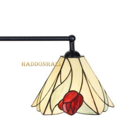 8170 Hanglamp Zwart B90cm met 2 Tiffany kappen 3x25cm Tulip