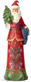 Tall Santa with Tree  H38cm Jim Shore 4058789 Kerstman retired, laatste exemplaren *