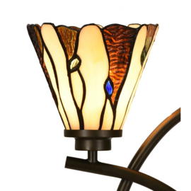 6315 * Tafellamp Uplight H63cm met 2 Tiffany kappen Ø15cm Delta