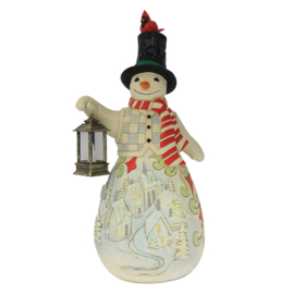 Snowman with LED Candle Statue H41cm Jim Shore 6019280 PREORDER