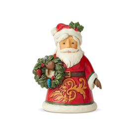 Santa Mini Holding Wreath * H9cm Jim Shore 6004298