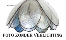 8207 *Plafondrozet Zwart Ø25cm met 2 Tiffany kappen Ø21cm Pioenrose Sparkling