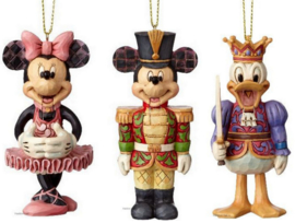 MICKEY MINNIE  & DONALD  Set v. 3 Jim Shore  Ornaments  superaanbieding, retired *