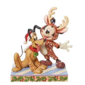Mickey & Pluto "Festive Friends" H15cm Jim Shore 6013059 retired, laatste exemplaren