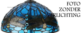 9335BL * Tafellamp H43cm met Tiffany kap Ø31cm Dragonfly Blue