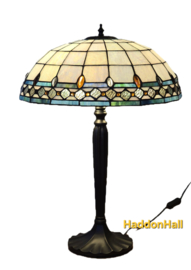 9599 Tafellamp H56cm met Tiffany kap Ø40cm Blue