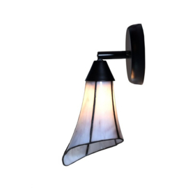 Wandlamp Zwart met Tiffany kap Kleine Calla Purple-Blue PREORDER