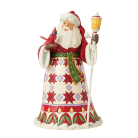 Santa Holding Cardinal "Spreding Christmas Cheer" Jim Shore 6017002