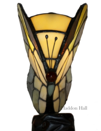 LT1204B *Tiffany lamp Vlinder H17cm Beige-Groen Butterfly