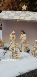 Gesigneerd  24cm White Woodland Nativity 8-delig Jim Shore Kerstgroep Kerststal , signed by Jim in 2018