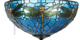 9338 * Hanglamp Tiffany Ø41cm Dragonfly Blue
