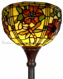 9932 * Vloerlamp H180cm met Tiffany kap Ø30cm Gardendragonfly leverbaar november