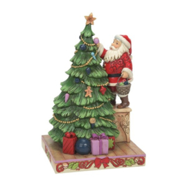 Santa on Step Stool Decorating Tree H23cm Jim Shore 6010819 retired, laatste exemplaren *