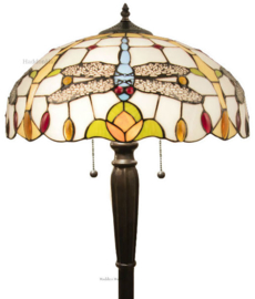 5945 Vloerlamp Zwart H160cm met Tiffany kap Ø40cm Mavi