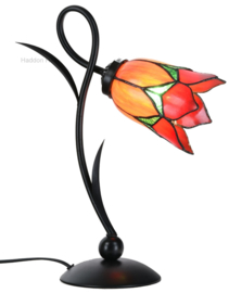 8099 * Bureaulamp H40cm met Tiffany kap Ø15cm Lovely Flower