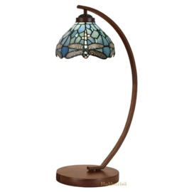 6339 Bureaulamp H57cm met Tiffany kap Ø20cm Dragonfly Blue