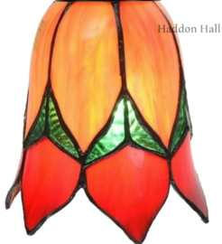 8099 ' Bureaulamp H50cm met Tiffany kap Ø15cm Lovely Flower Orange
