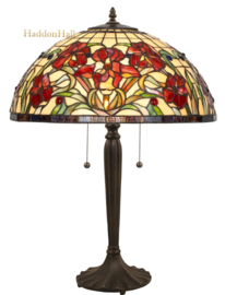 YT18 Tafellamp H60cm met Tiffany kap Ø40cm Red Orchid