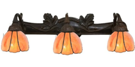 8205 * Wandlamp met 3 Tiffany kappen Ø17cm Tulipa