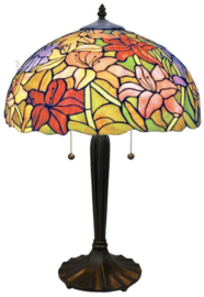 TT37 Tafellamp Zwart H60cm met Tiffany kap Ø41cm Lilli Multicolor