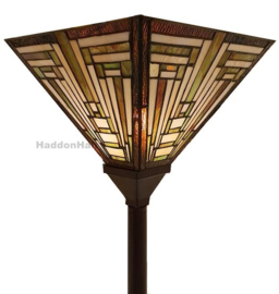 6079 * Vloerlamp Uplight H187cm met Tiffany kap 31x31cm Ray of Light