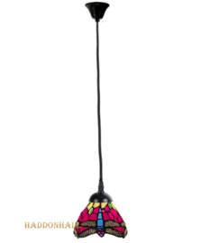 9593 ' Hanglamp Tiffany Ø16cm Red Green Dragonfly