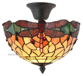 9347 96 * Plafonniere Tiffany Ø30cm 2xE14 Flame Dragonfly