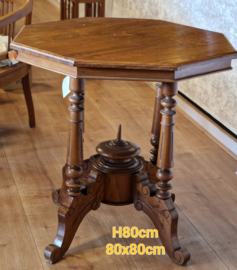 Tafel Batawi H80cm Ø80cm Ca. 1870 Massief Teakhout