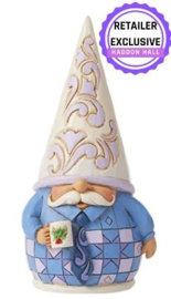 Gnomes Purple - Set van 4 - Holding Mug ,Santa , Snowman & Cardinal retired *