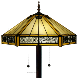 YT2953 9454 * Vloerlamp Bruin H165cm met Tiffany kap Ø53cm Portum