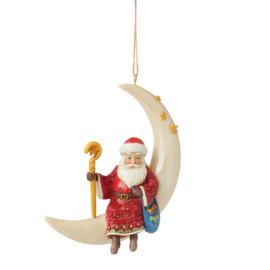 Santa in Moon Ornament H9cm Jim Shore 6015539 *