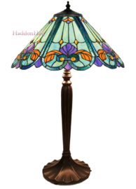 KT0190  Tafellamp  H60cm met Tiffany Kap Ø39cm  Blue Jay