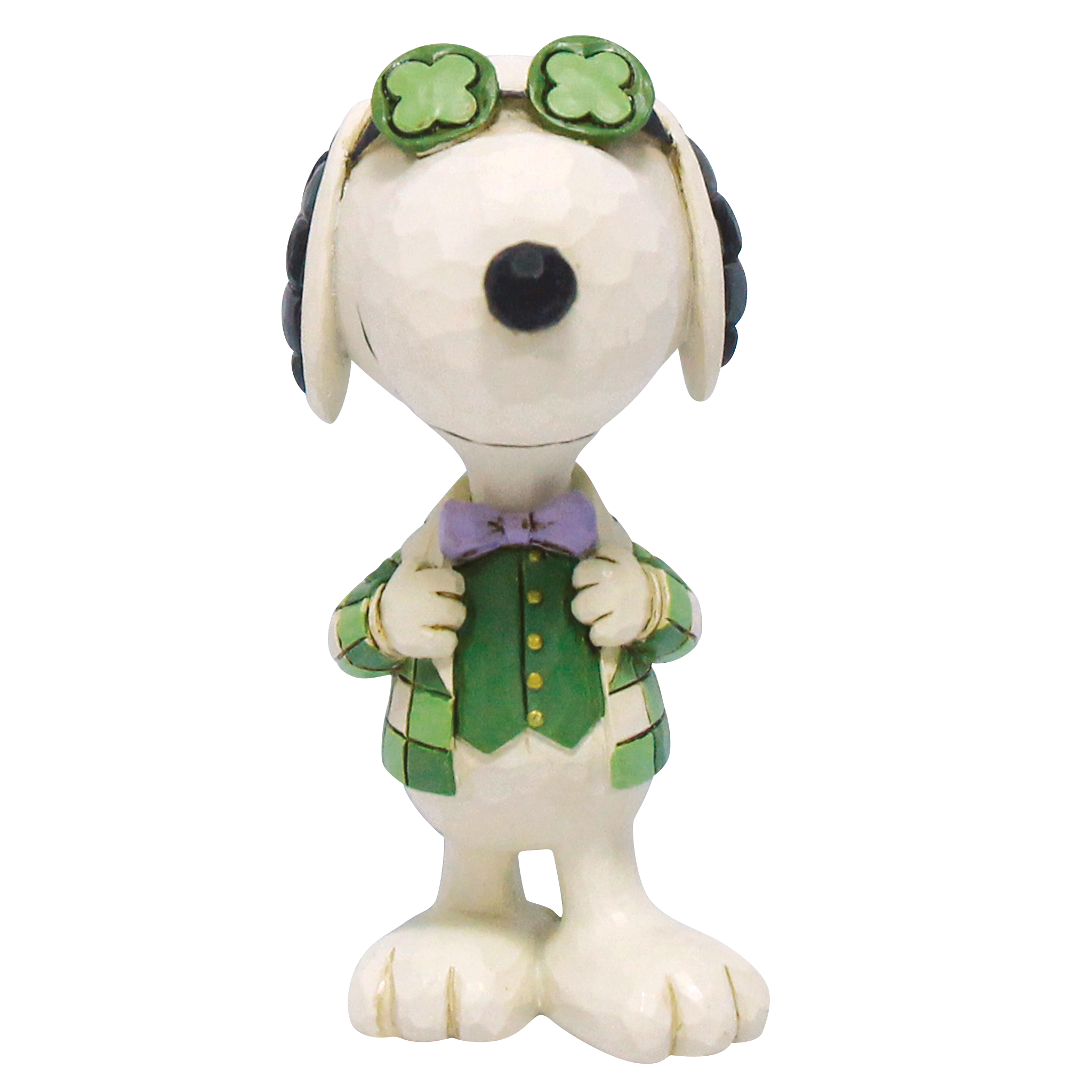 Snoopy Mini in Plaid with Shamrock Glasses H8cm Jim Shore 6017868
